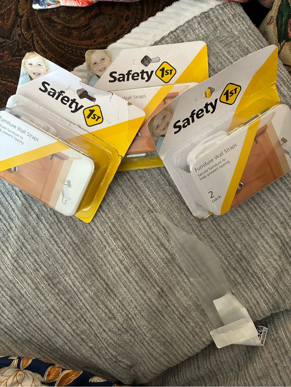 New in package bundle of 3 packs safety first Furniture Wall Straps (6 total)